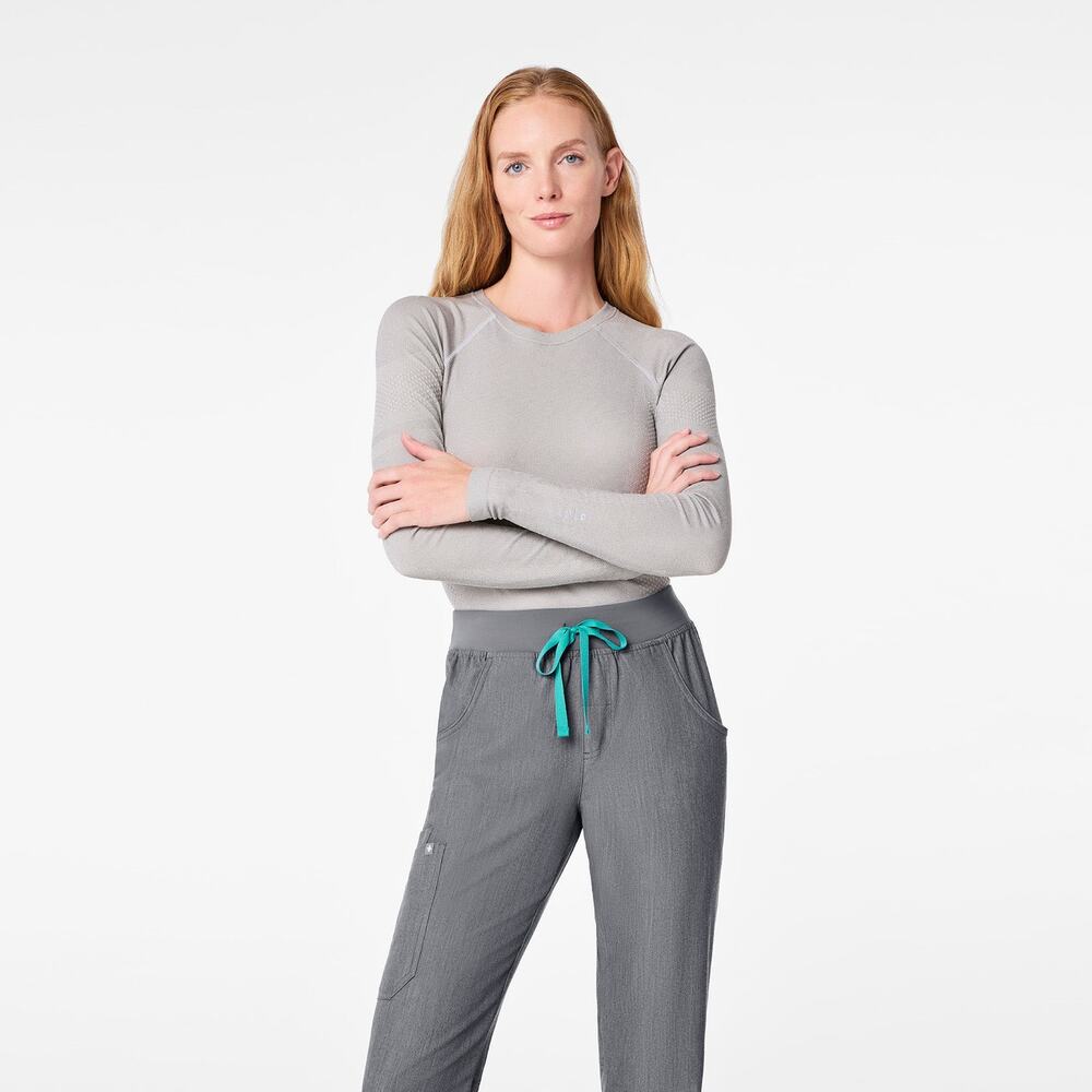 Figs Salta performance underscrub long-sleeve top in Graphite Gray medium
